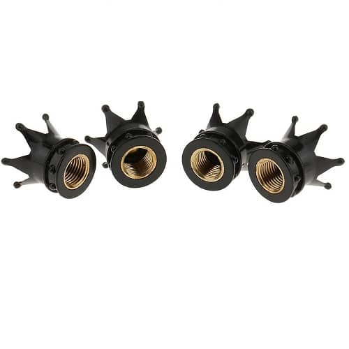 Tapon de aluminio forma corona para valvula de neumatico (4 uds) negro - imagen 3