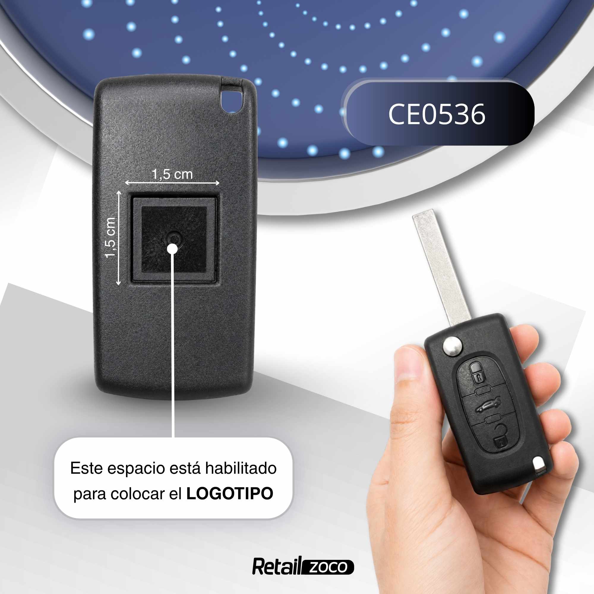Carcasa mando llave del coche 3 botones compatible con peugeot y citroen negro v2 - imagen 5
