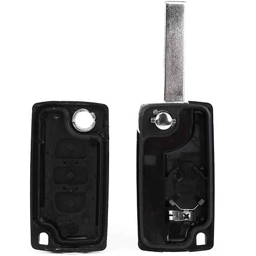 Carcasa mando llave del coche 3 botones compatible con peugeot y citroen negro v2 - imagen 2