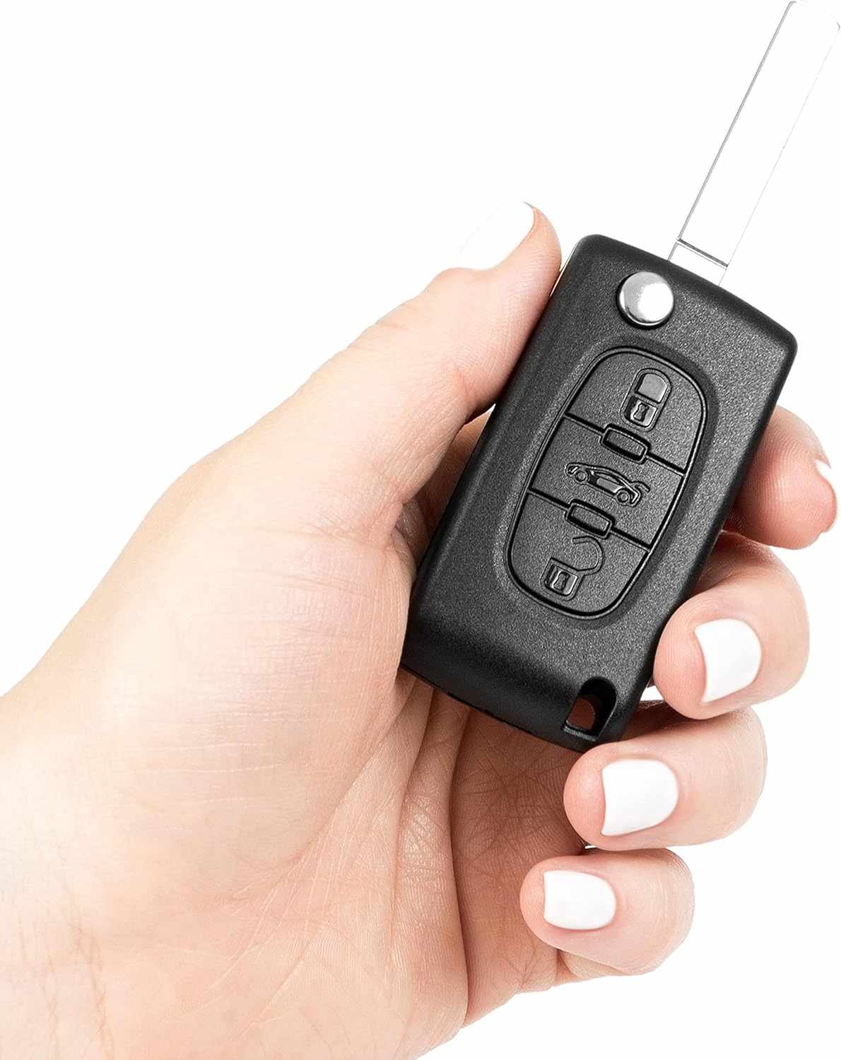 Carcasa mando llave del coche 3 botones compatible con peugeot y citroen negro v2 - imagen 3