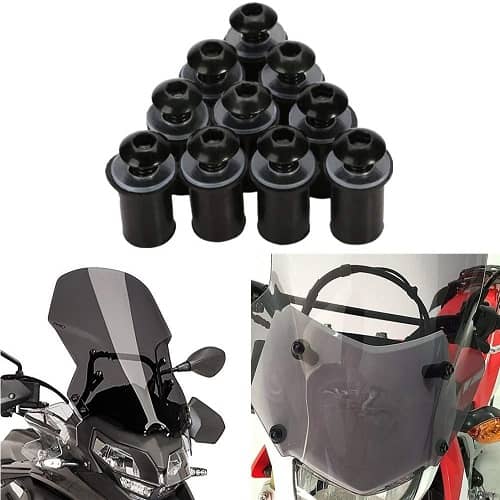 Tornillos pernos de Parabrisas Moto (10 uds) negro - imagen 1
