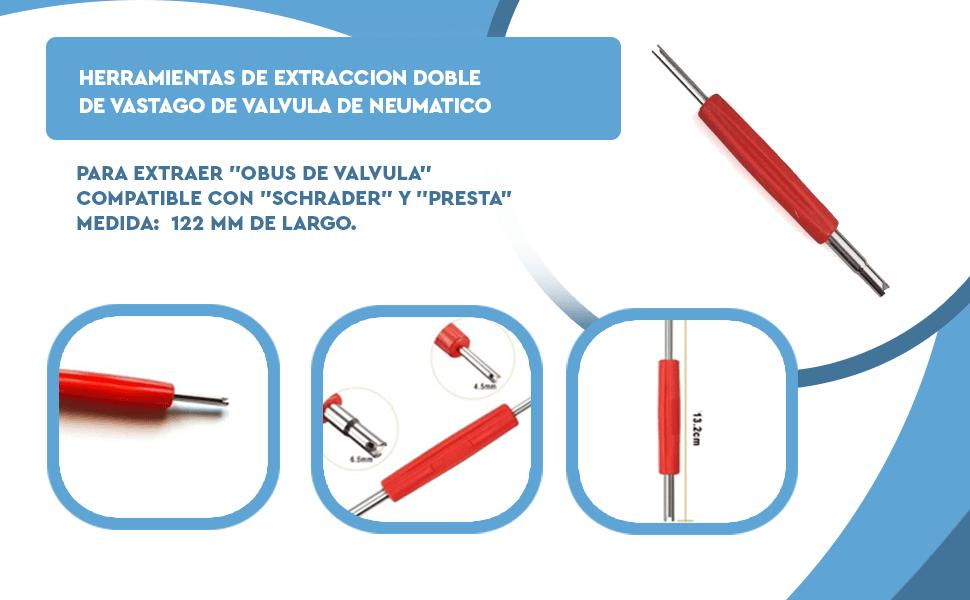 Banner - Herramientas de Extraccion doble de Vastago de Valvula de Neumatico rojo