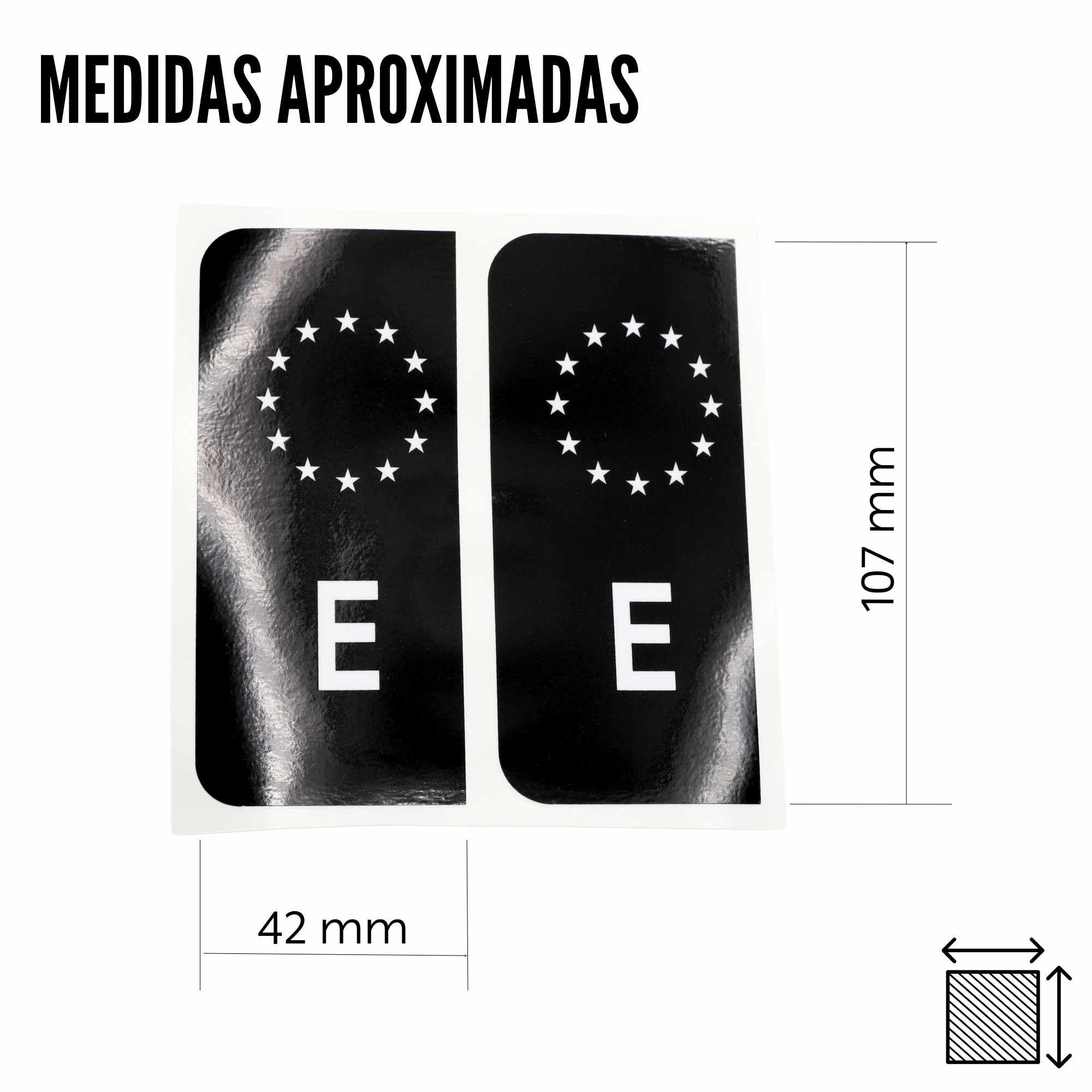 Pegatinas para matricula de la UE España (2 uds) negro - imagen 5