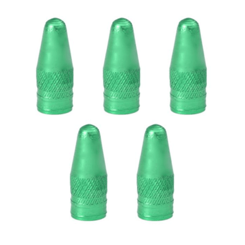 Tapon de aluminio para valvula de bicicleta (5 uds) verde - imagen 1