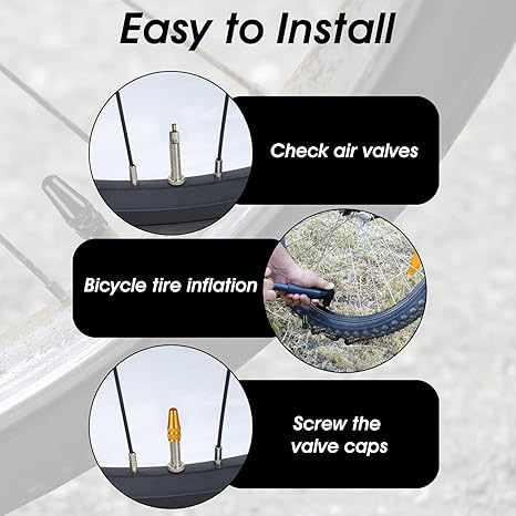 Tapon de aluminio para valvula de bicicleta (5 uds) dorado - imagen 2
