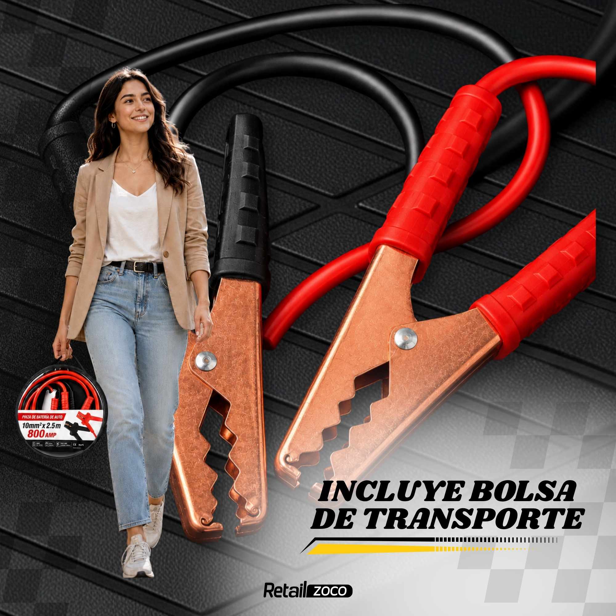 Pinzas de bateria de Coche y Motos 2.5 M rojo-negro 800 A - imagen 6