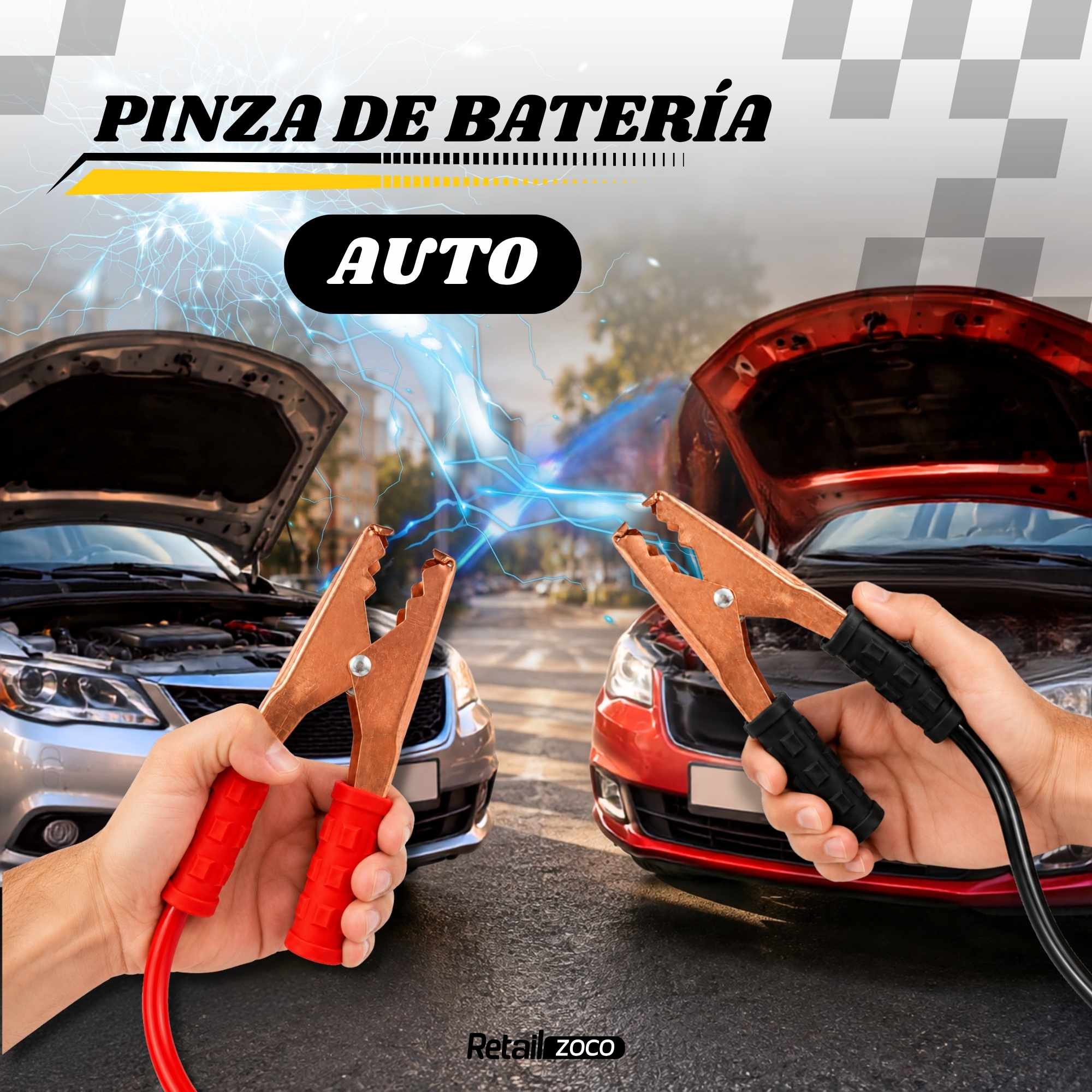 Pinzas de bateria de Coche y Motos 2.5 M rojo-negro 800 A - imagen 2