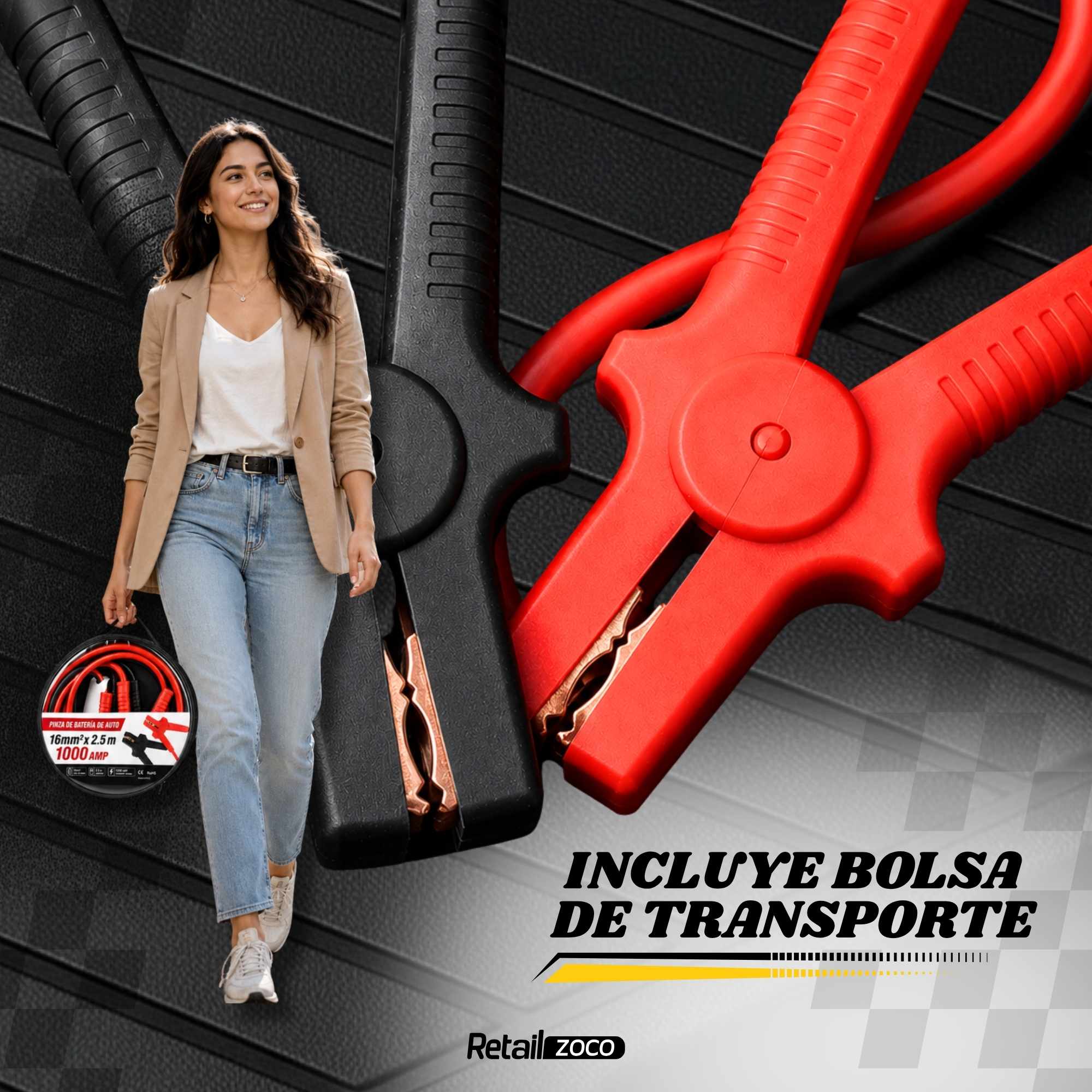 Pinzas de bateria de Coche y Motos 2.5 M rojo-negro 1000 A - imagen 6