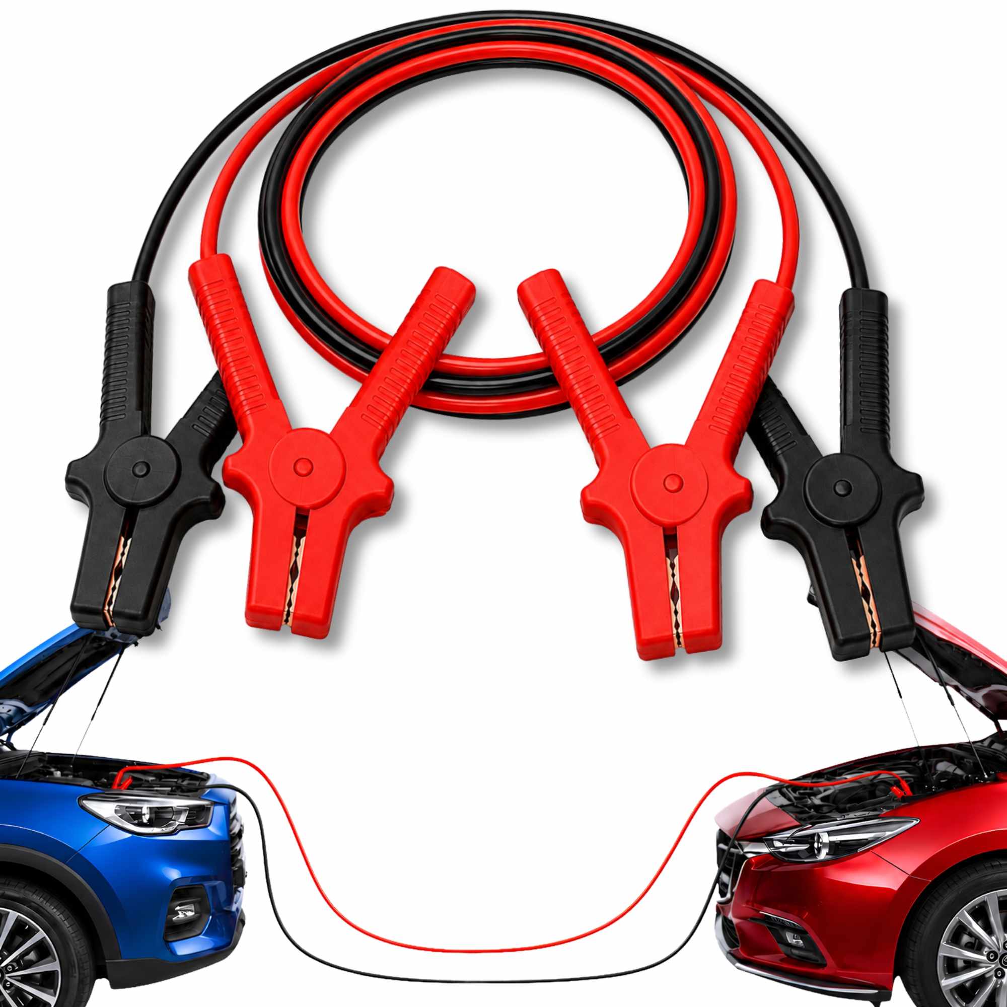 Pinzas de bateria de Coche y Motos 2.5 M rojo-negro 1000 A