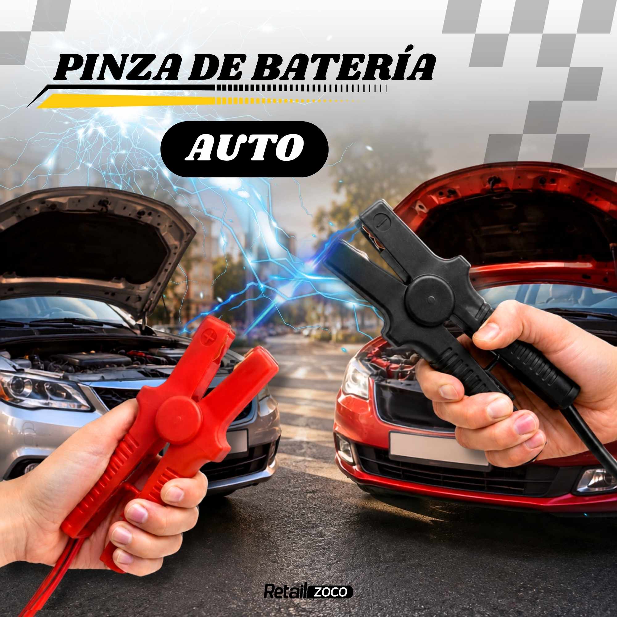 Pinzas de bateria de Coche y Motos 2.5 M rojo-negro 1000 A - imagen 2