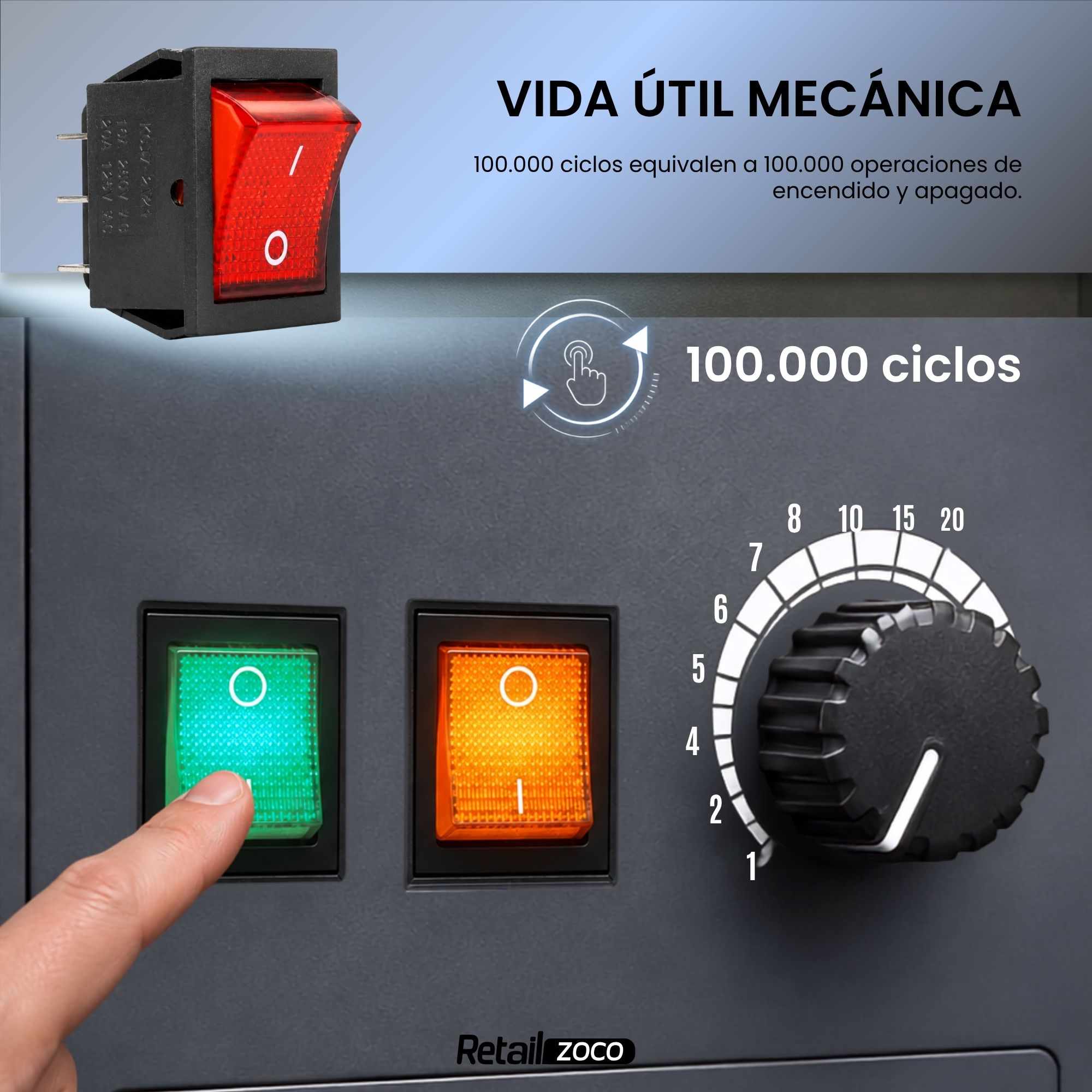 Interruptor basculante DPST ON/OFF 4 pin 16A negro - imagen 6