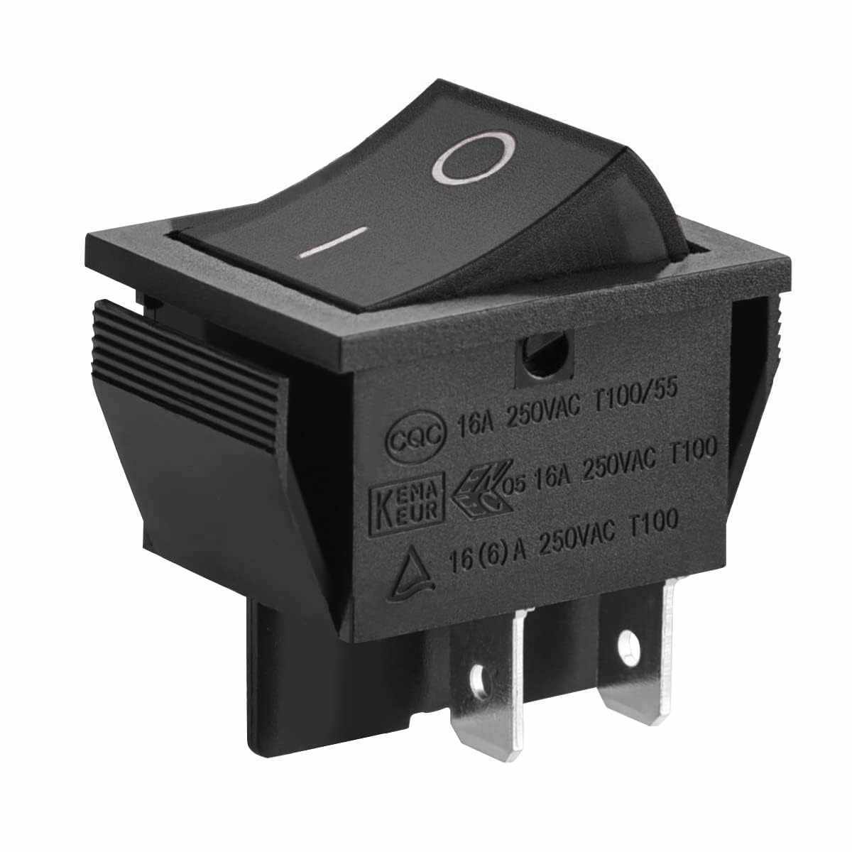 Interruptor basculante DPST ON/OFF 4 pin 16A negro