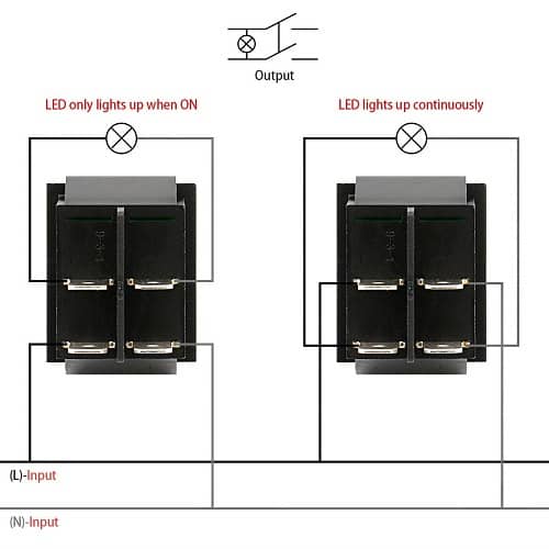 Interruptor basculante DPST ON/OFF 4 pin 16A verde - imagen 3