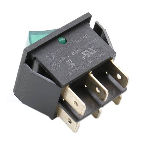 Interruptor basculante DPDT ON/OFF 6 pin 16A verde - imagen 2