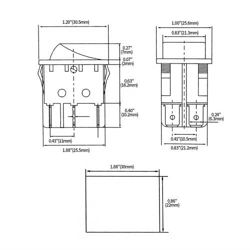 Interruptor basculante DPDT ON/OFF 6 pin 16A verde - imagen 3