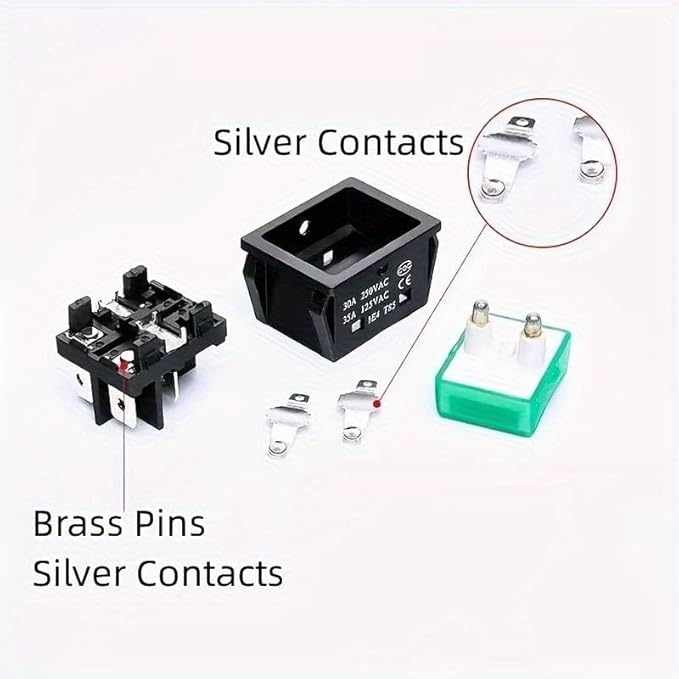 Interruptor basculante DPDT ON/OFF 6 pin 16A rojo - imagen 4