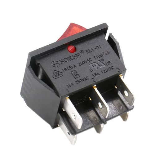 Interruptor basculante DPDT ON/OFF 6 pin 16A rojo - imagen 2