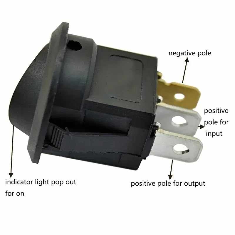 Interruptor redondo basculante de 3 vias ON/OFF 20 A con luz blanco - imagen 4