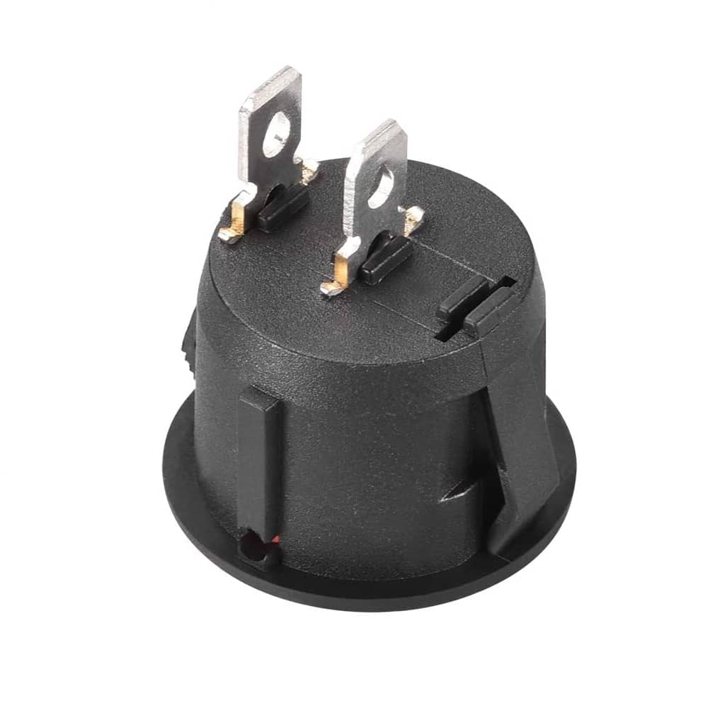 Interruptor redondo basculante de 2 vias ON/OFF 6A negro - imagen 1