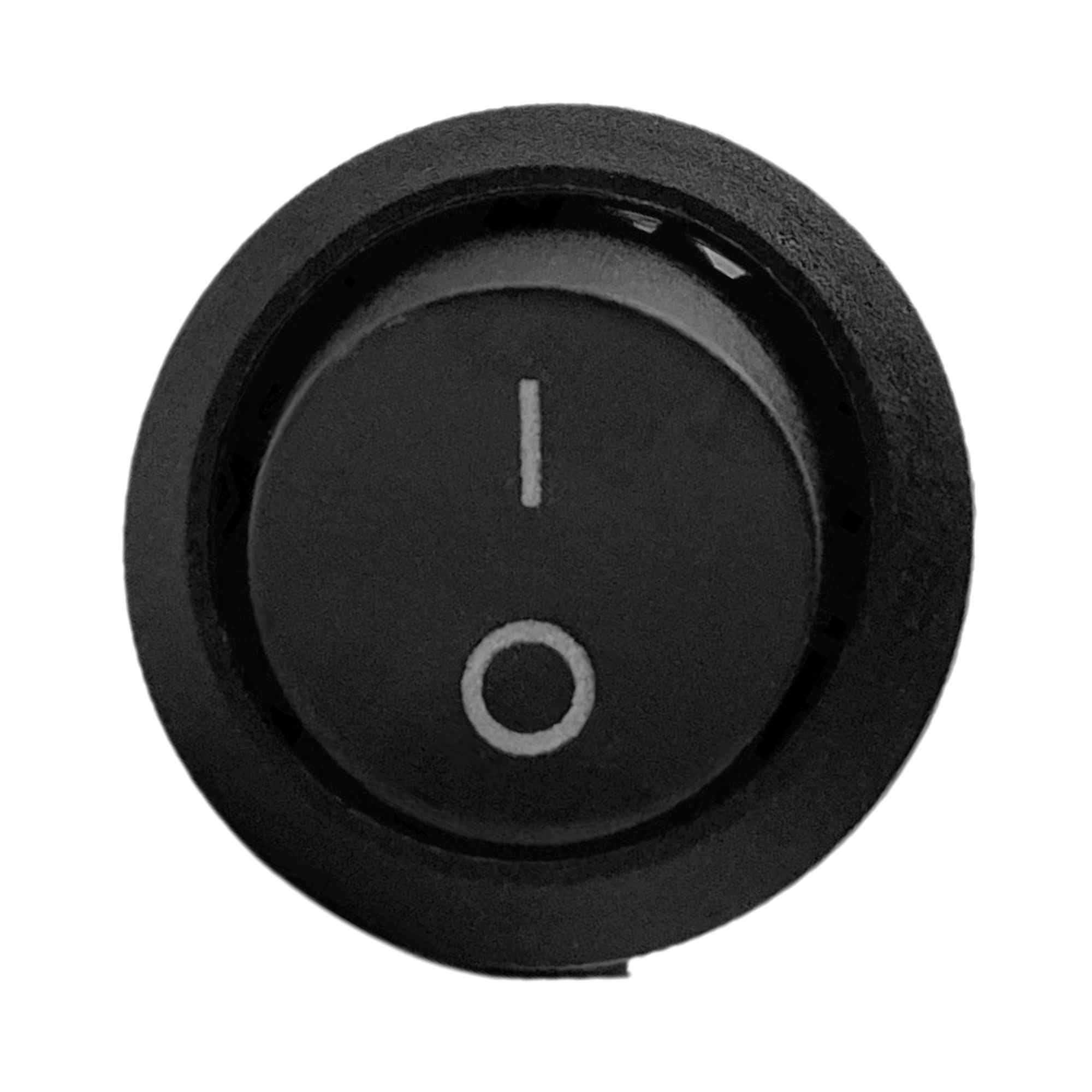 Interruptor redondo basculante de 2 vias ON/OFF 6A negro - imagen 4