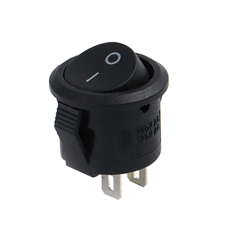 Interruptor redondo basculante de 2 vias ON/OFF 6A negro