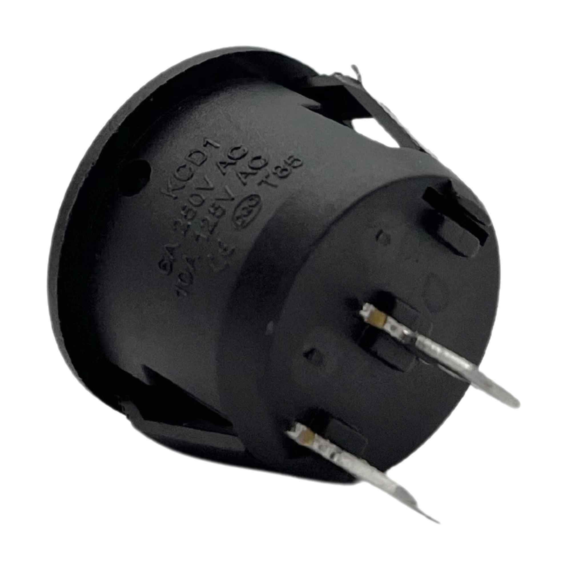 Interruptor redondo basculante de 2 vias ON/OFF 6A negro - imagen 5