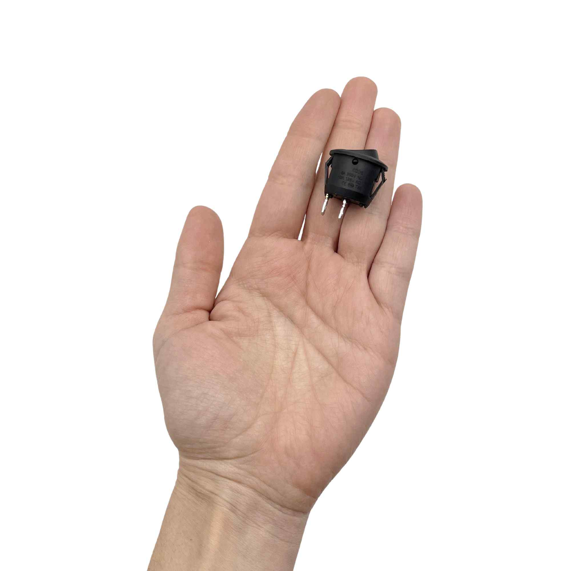 Interruptor redondo basculante de 2 vias ON/OFF 6A negro - imagen 6