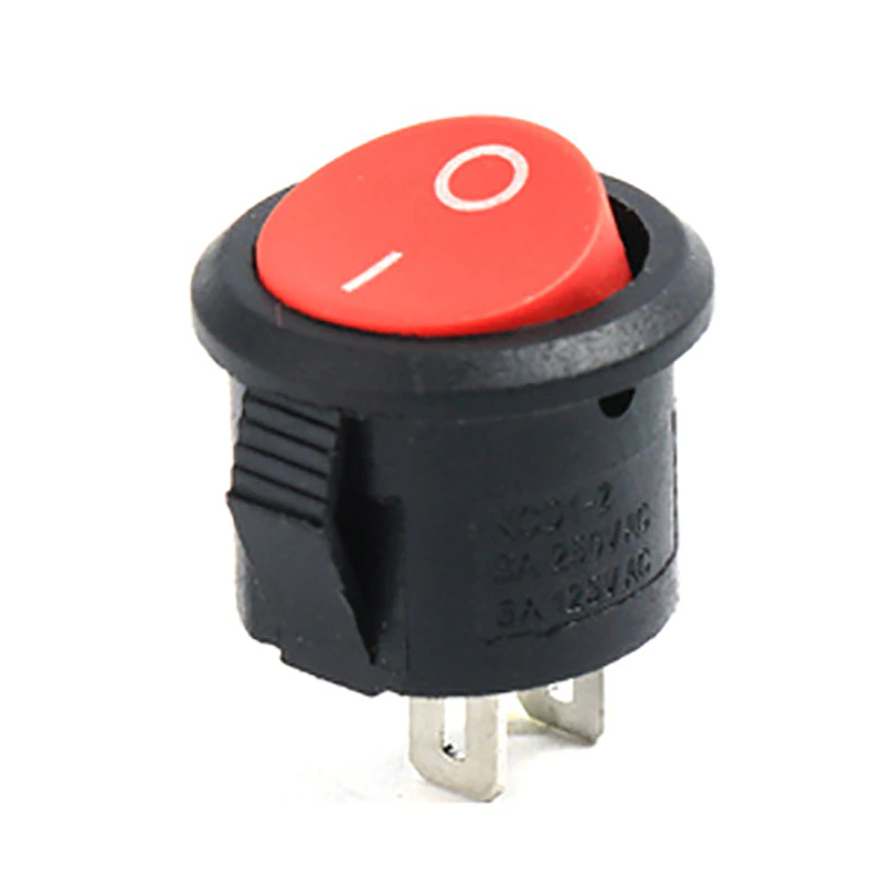 Interruptor redondo basculante de 2 vias ON/OFF 6A rojo