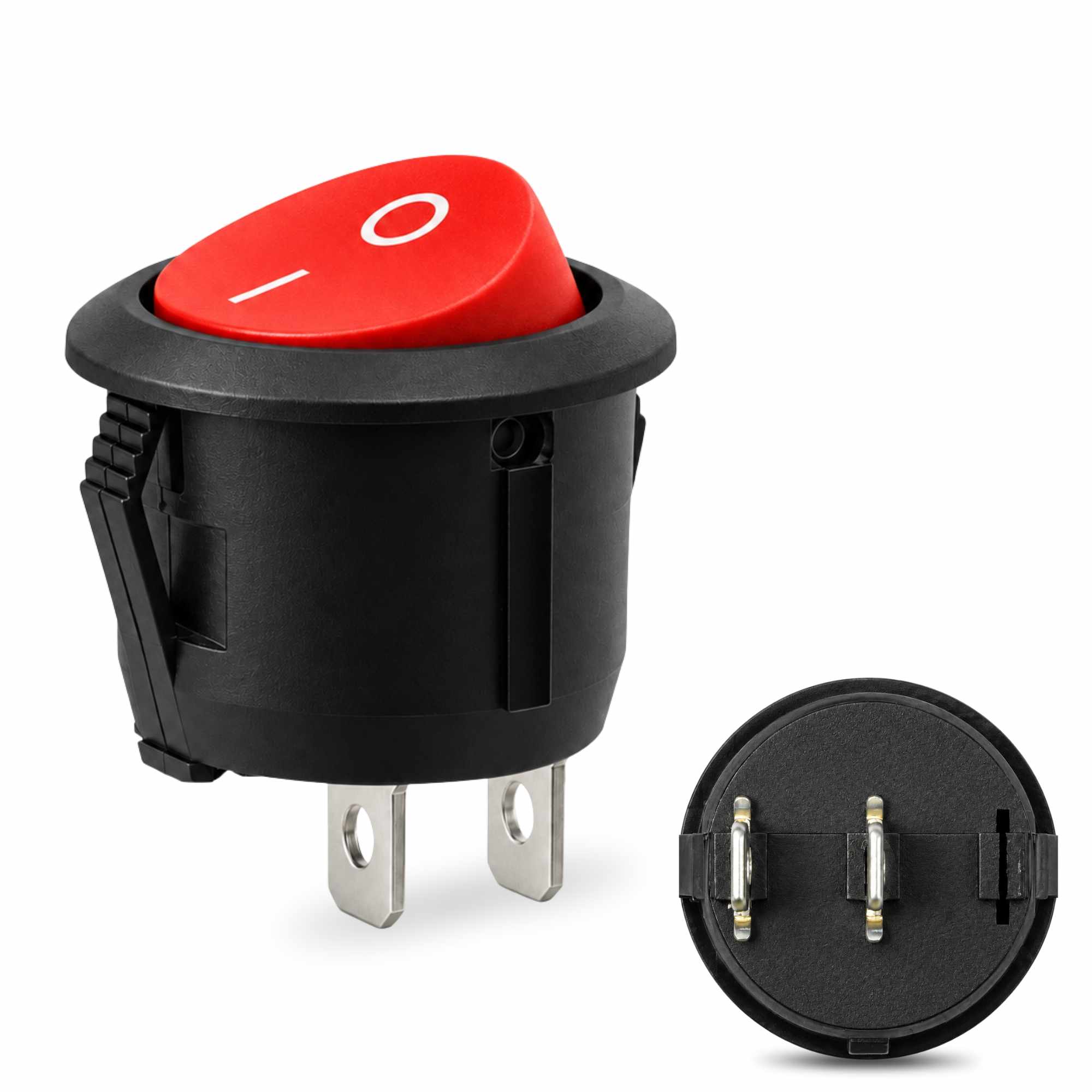 Interruptor redondo basculante de 2 vias ON/OFF 6A rojo