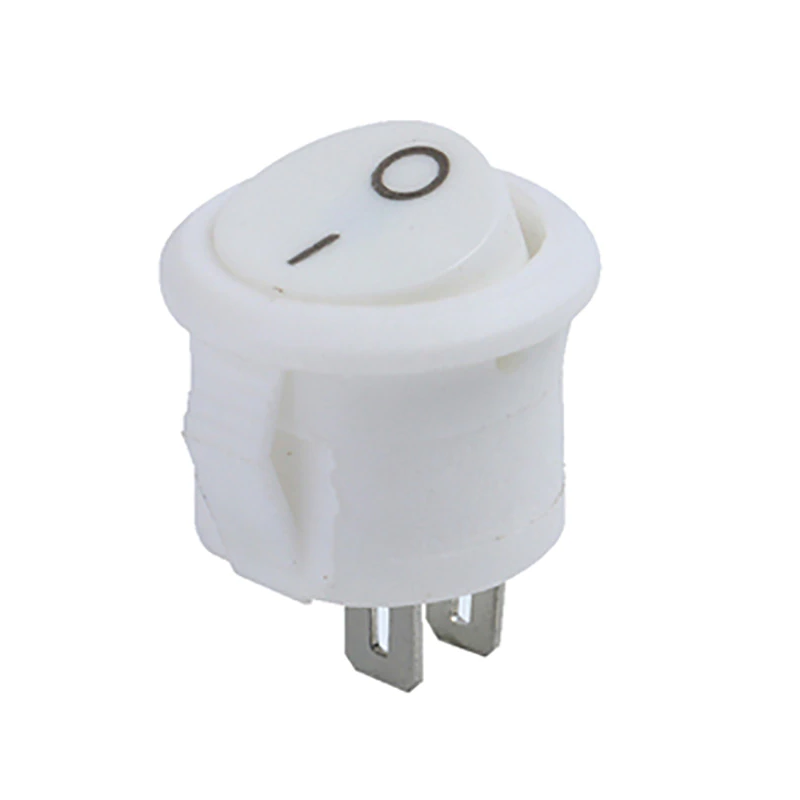 Interruptor redondo basculante de 2 vias ON/OFF 6A blanco
