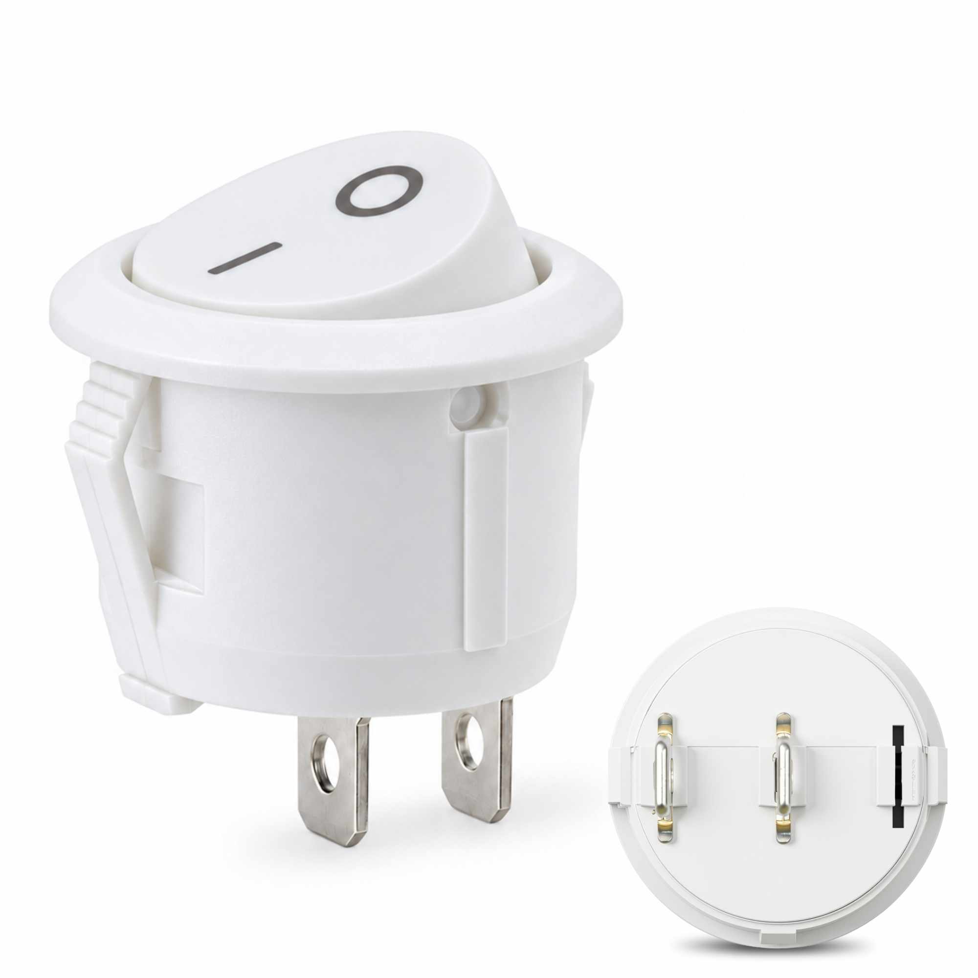 Interruptor redondo basculante de 2 vias ON/OFF 6A blanco - imagen 1