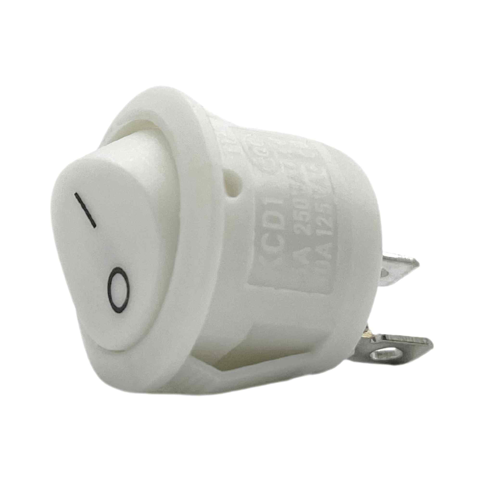 Interruptor redondo basculante de 2 vias ON/OFF 6A blanco - imagen 5