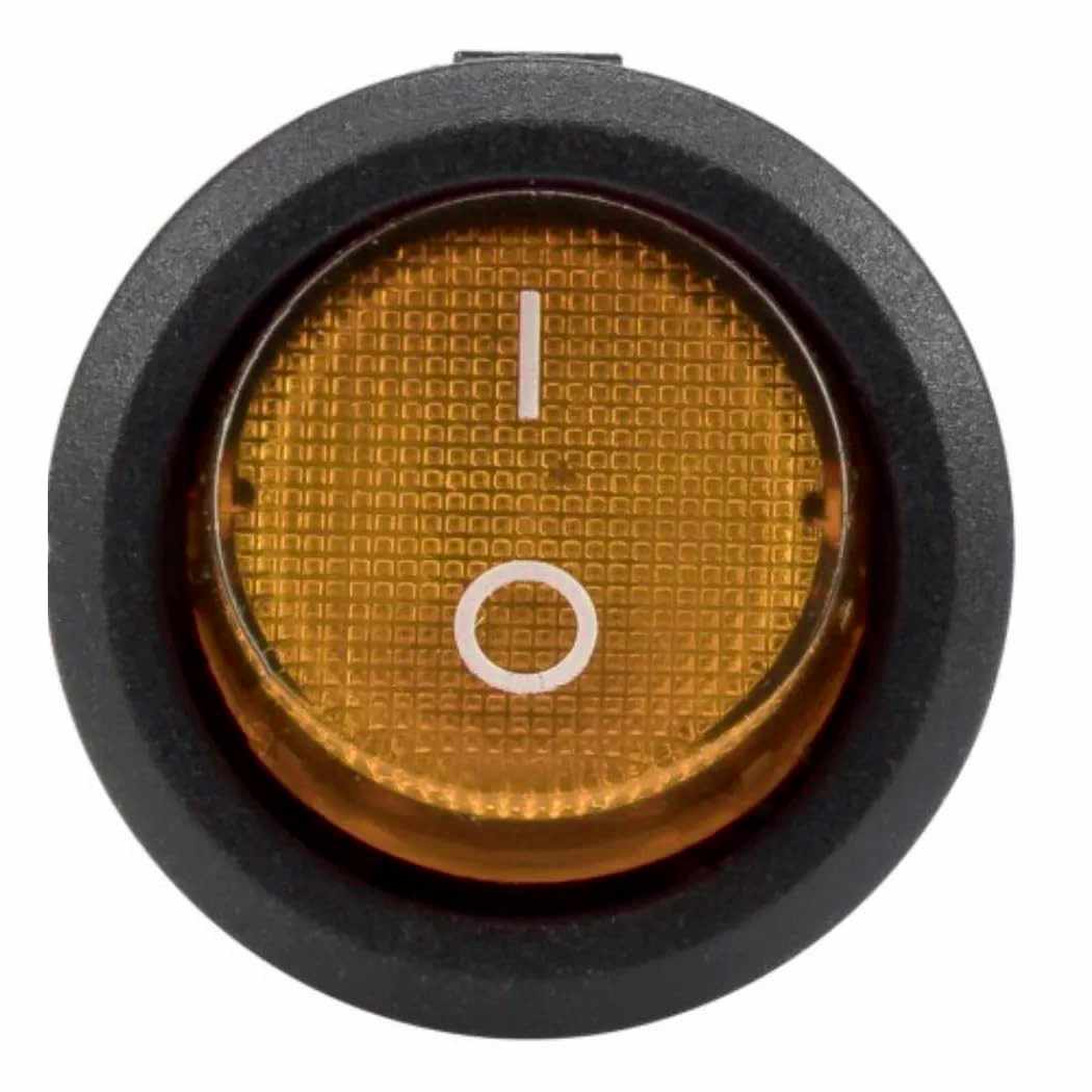 Interruptor redondo basculante de 3 vias ON/OFF 6A Naranja - imagen 4