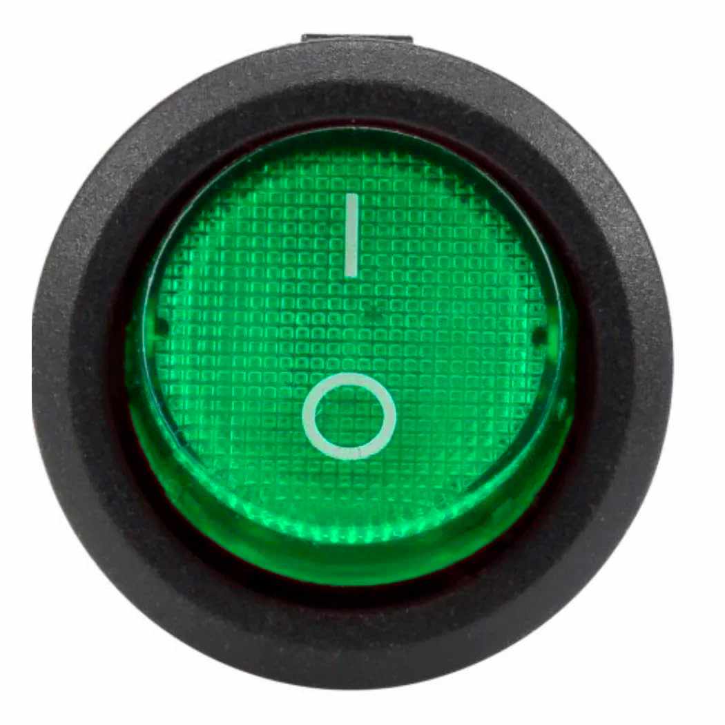 Interruptor redondo basculante de 3 vias ON/OFF 6A verde - imagen 4