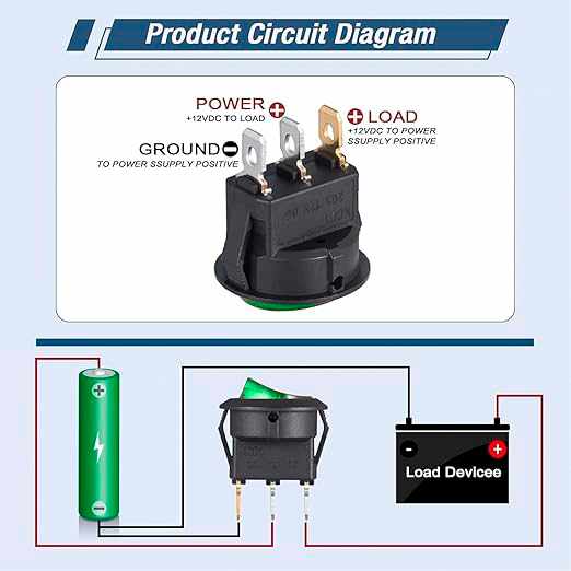 Interruptor redondo basculante de 3 vias ON/OFF 6A verde - imagen 6