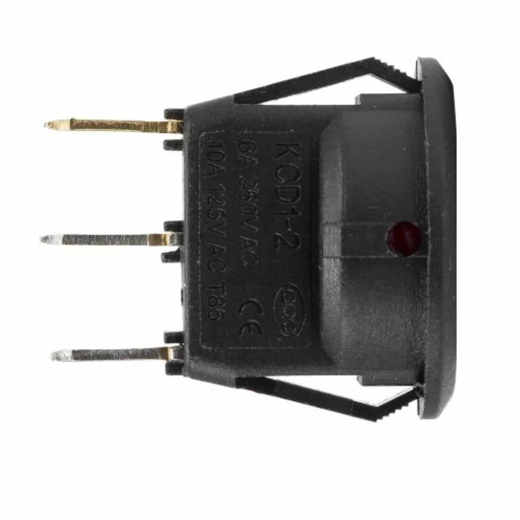 Interruptor redondo basculante de 3 vias ON/OFF 6A Negro - imagen 4