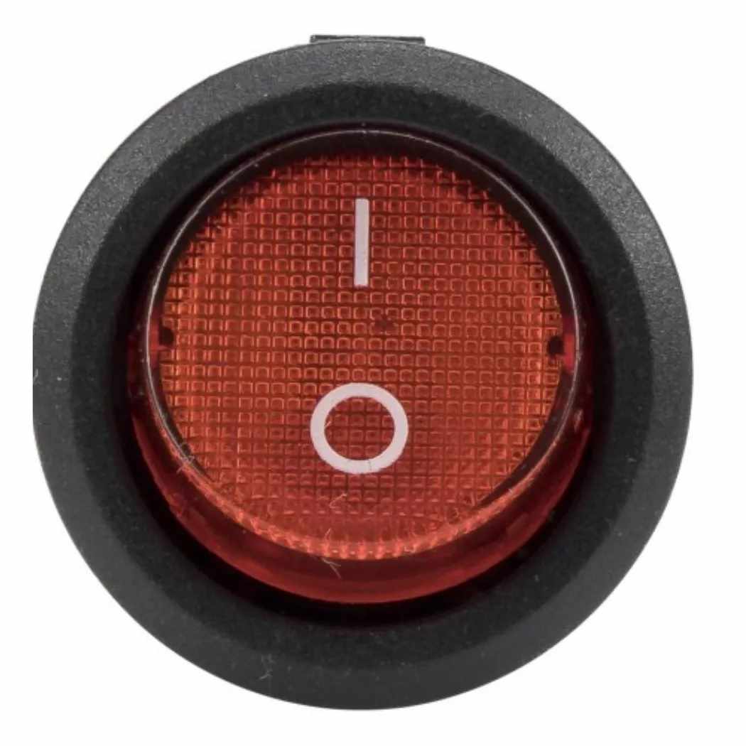 Interruptor redondo basculante de 3 vias ON/OFF 6A Rojo - imagen 4
