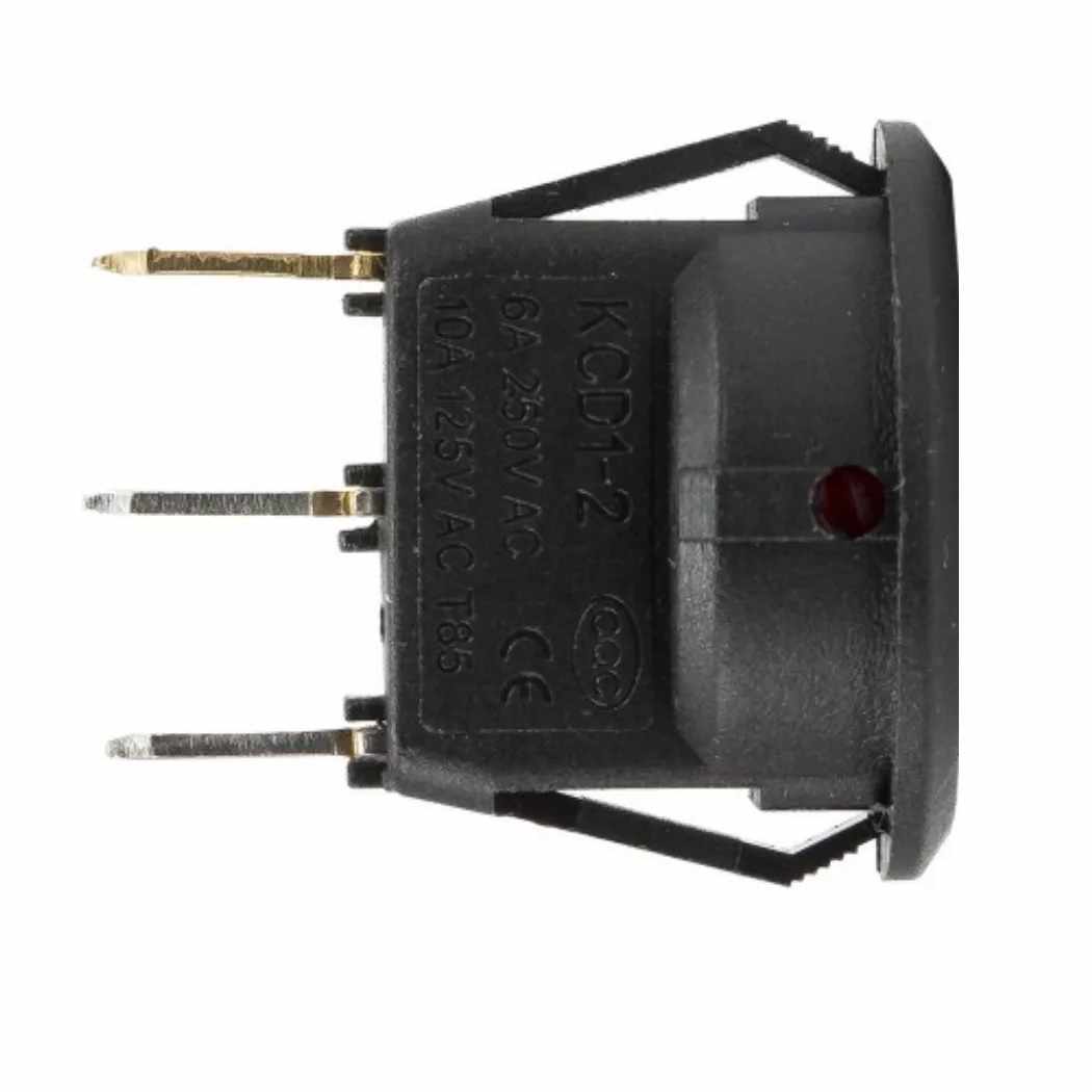 Interruptor redondo basculante de 3 vias ON/OFF 6A Rojo - imagen 5