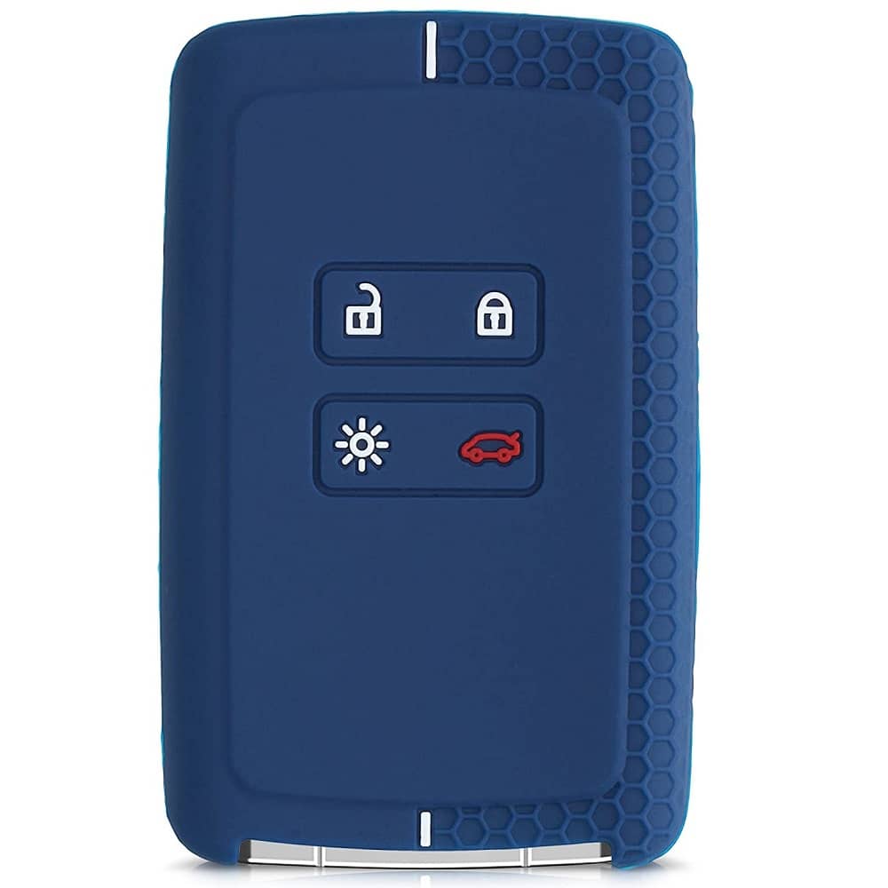 Funda silicona mando llave del coche 4 botones compatible con Renault y Dacia azul oscuro