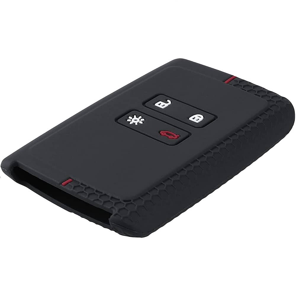 Funda silicona mando llave del coche 4 botones compatible con Renault y Dacia negro rojo - imagen 3