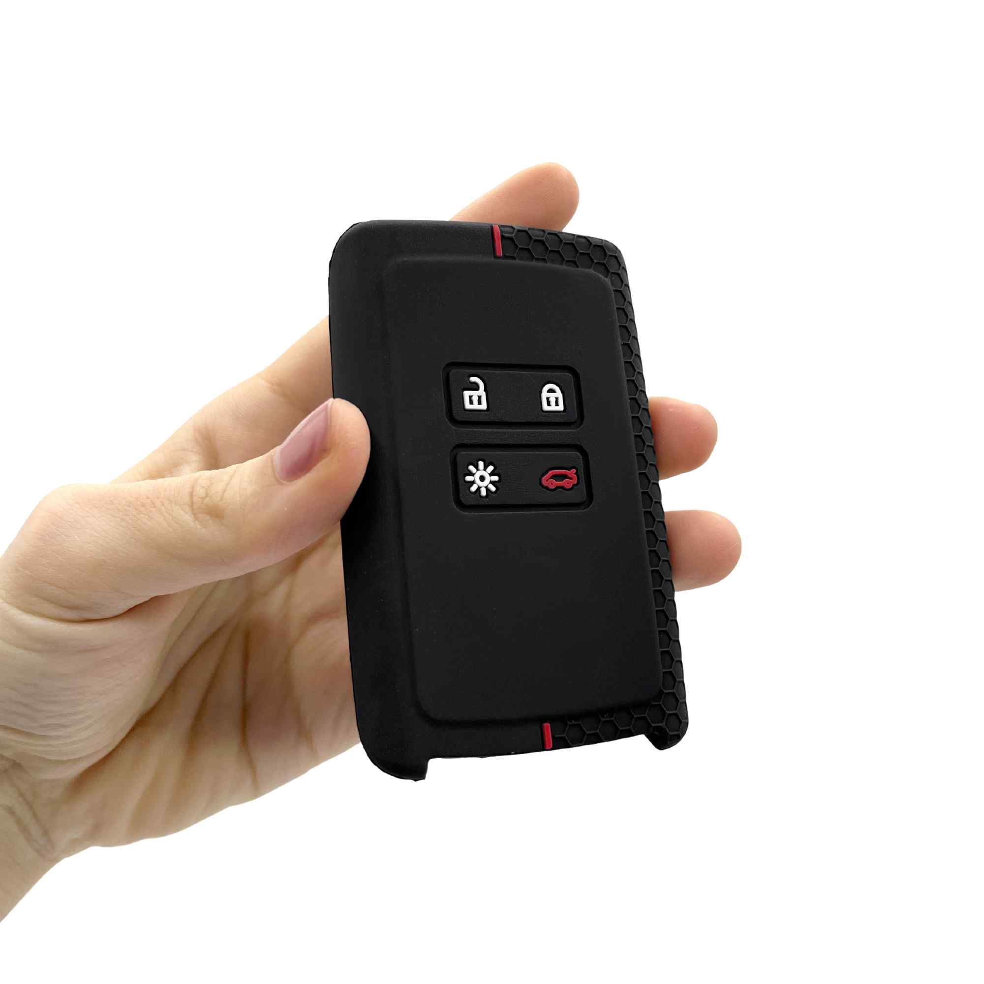Funda silicona mando llave del coche 4 botones compatible con Renault y Dacia negro rojo - imagen 4