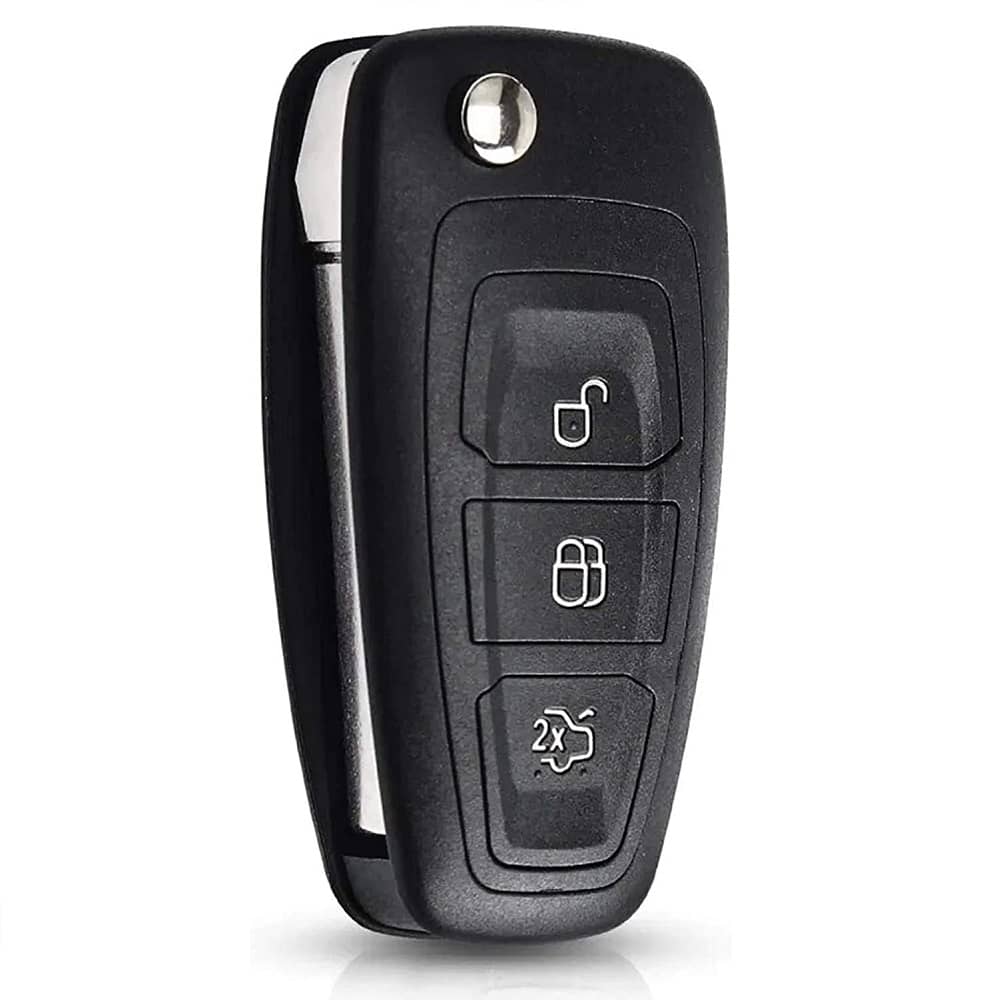 Carcasa mando llave del coche 3 botones compatible con Ford negro - imagen 1