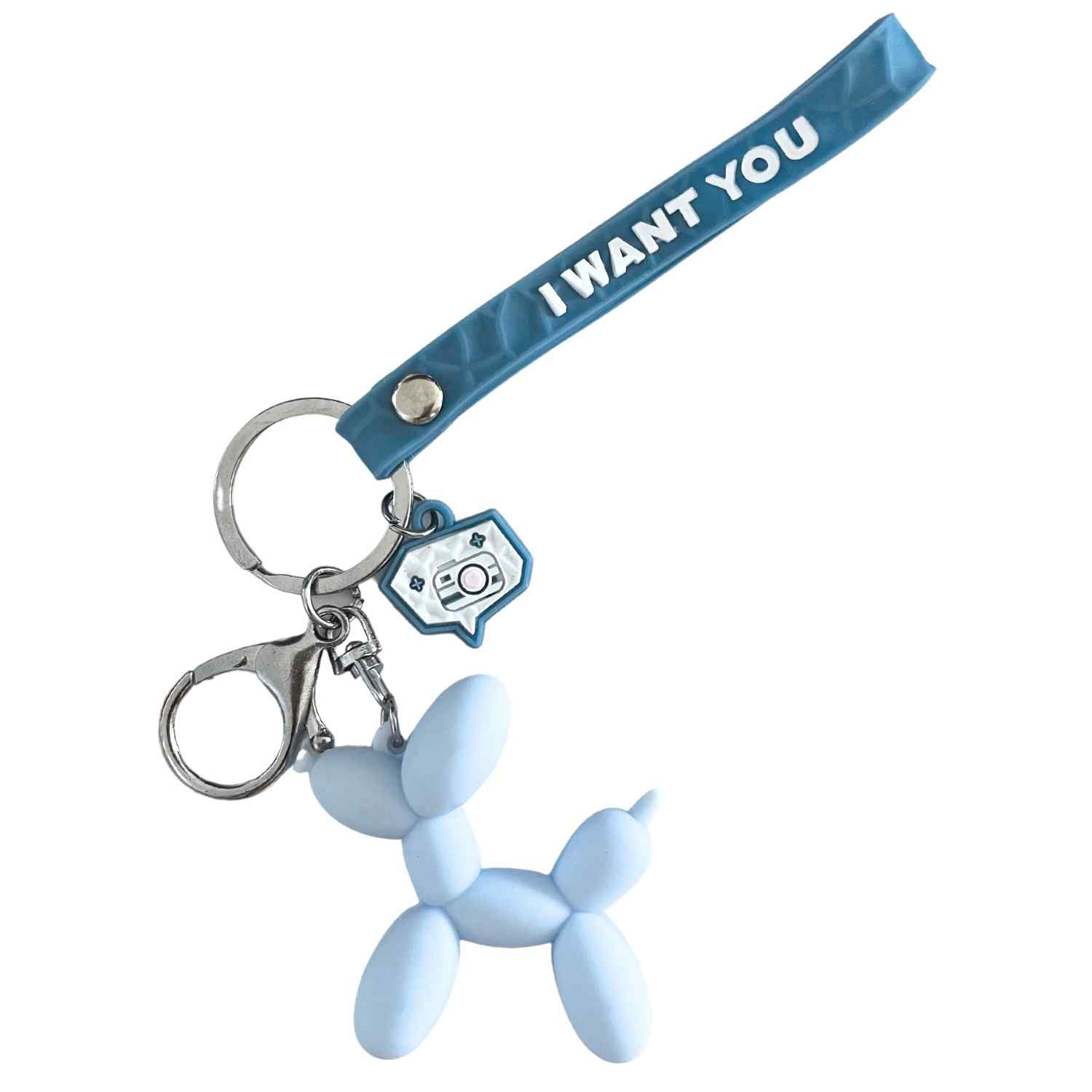 Llavero perro con colgante azul - imagen 1