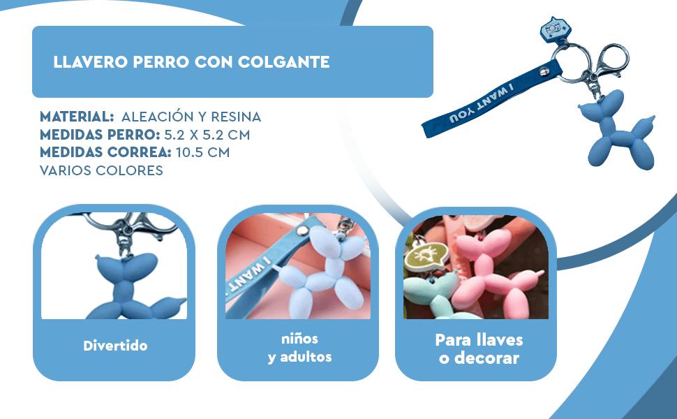 Banner - Llavero perro con colgante azul