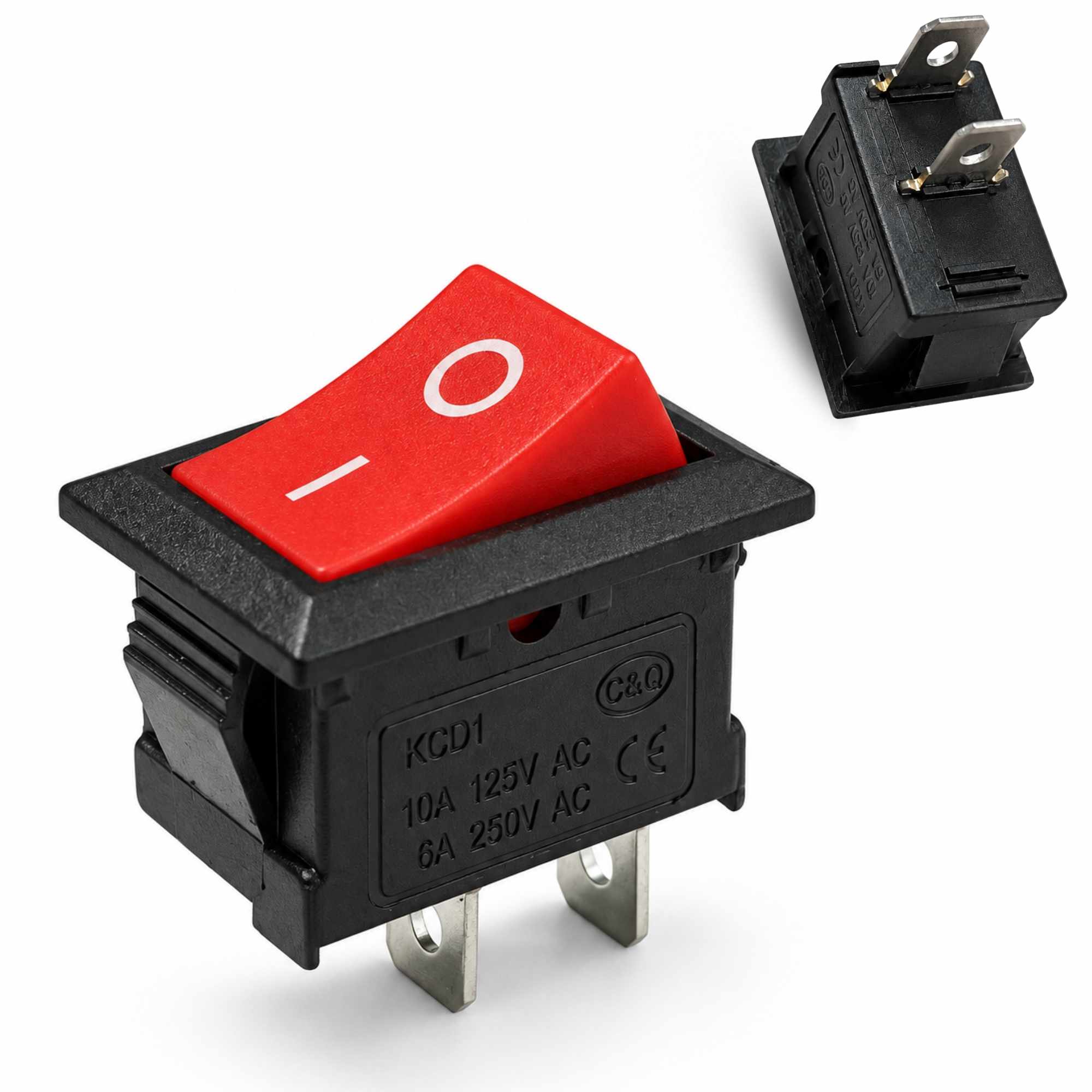 Interruptor universal 2 pin on-off 10A rojo - imagen 1