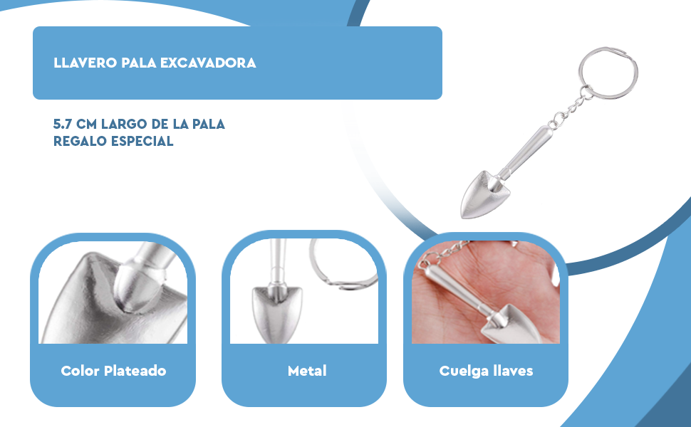 Banner - Llavero pala construcción metal mini metalico