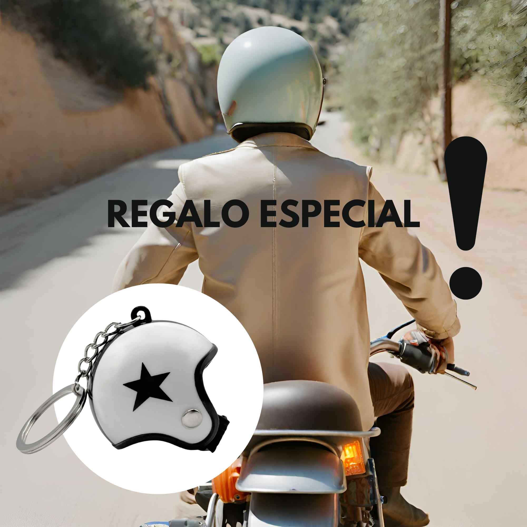 Llavero casco de moto colgante blanco negro - imagen 4