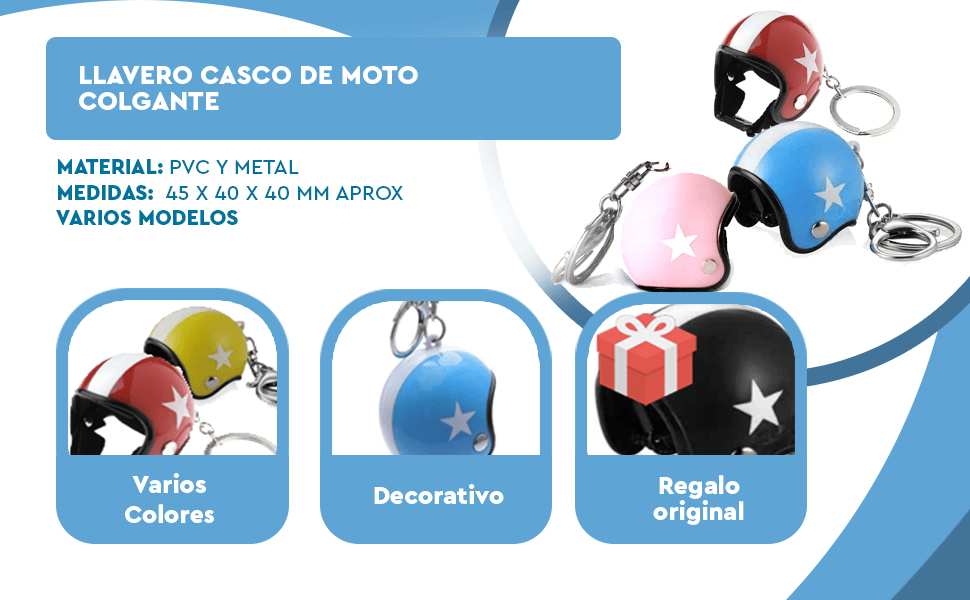 Banner - Llavero casco de moto colgante rojo blanco