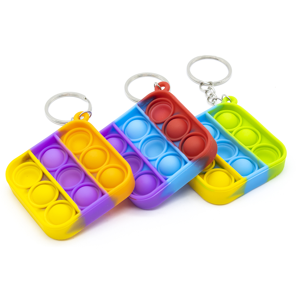Fidget Toys Pop it llavero antiestres cuadrado multicolor - imagen 2