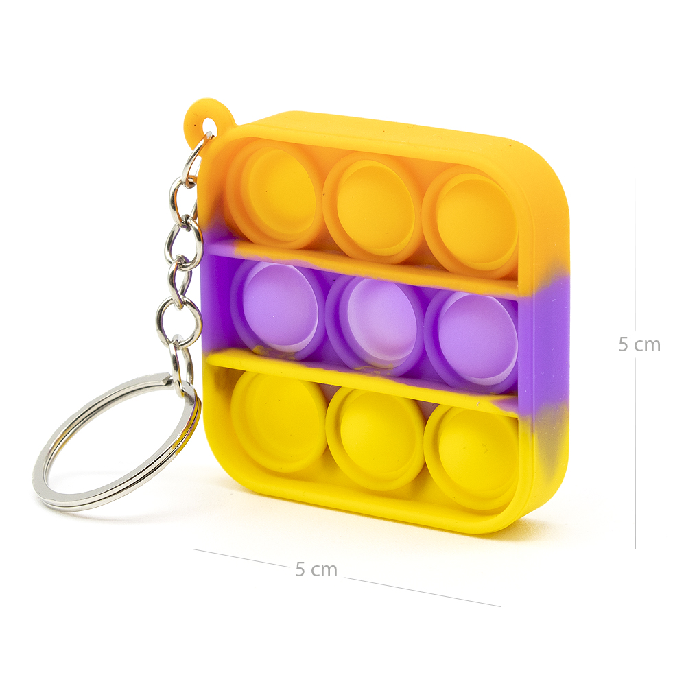 Fidget Toys Pop it llavero antiestres cuadrado multicolor - imagen 3